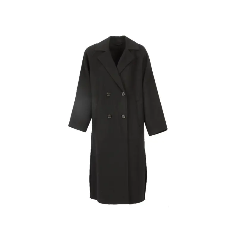DONNATELLA (REF. 65071) NOIR - MANTEAU EN LAINE MELANGEE