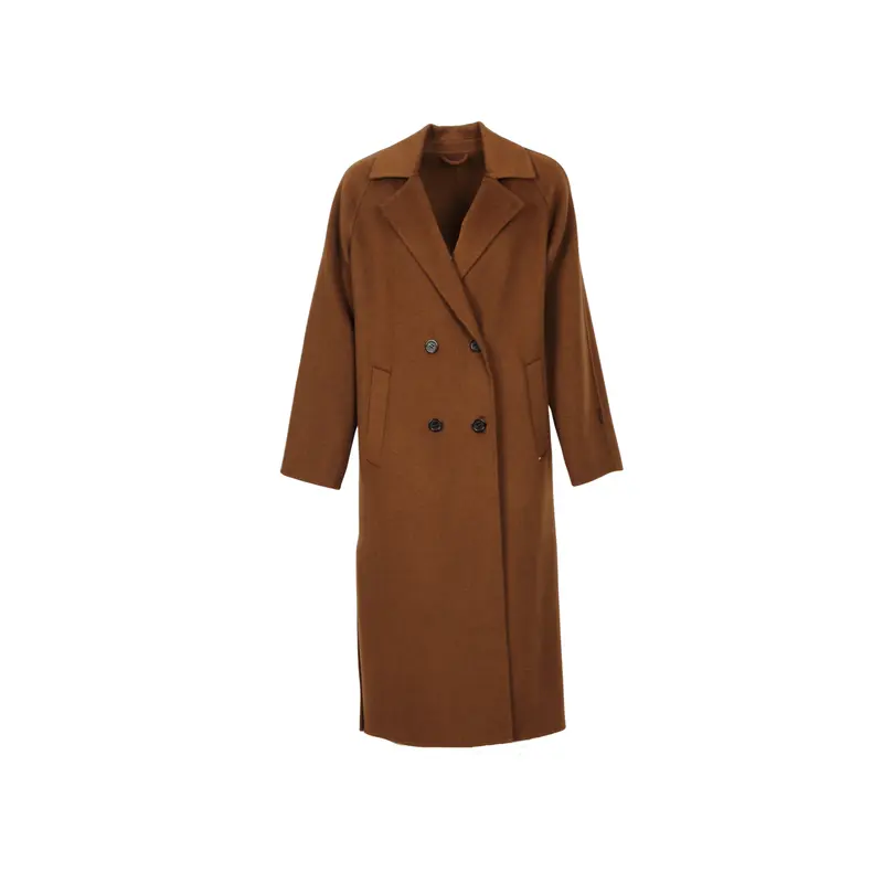 DONNATELLA (REF. 65071) TABACCO- MANTEAU EN LAINE MELANGEE