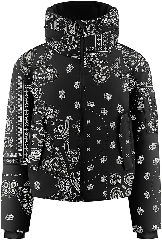 Doudoune de ski Femme POIVRE BLANC "Paisley" noire taille S/38 convenant au M et L