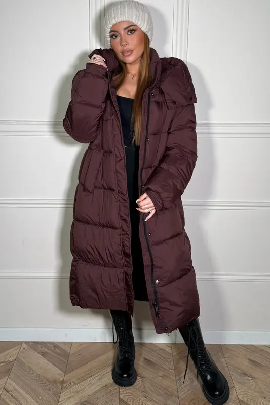 Doudoune Longue Capuche Femme - Manteau Hiver Chaud Matelassé