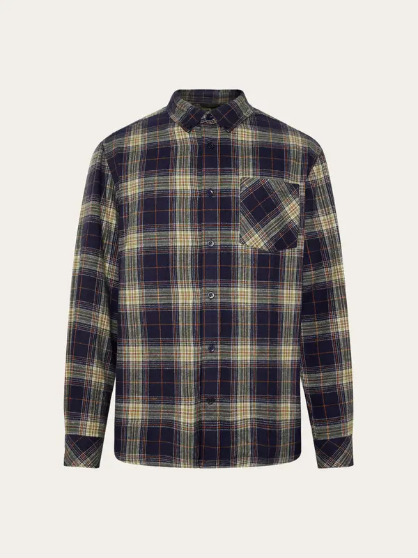 Dune regular check flannel shirt - blue check