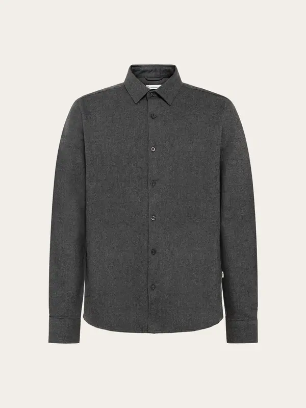 Dune regular flannel shirt - Dark Grey Melange