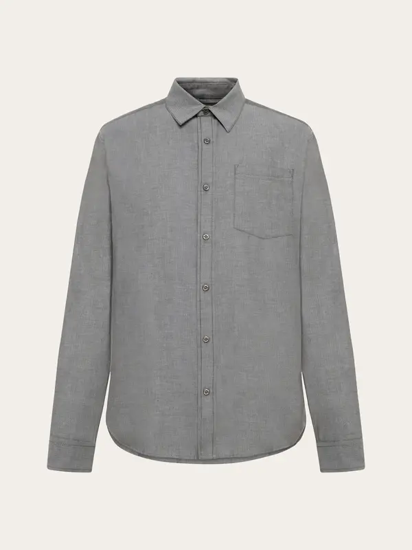 Dune regular herringbone shirt - Chocolate Torte