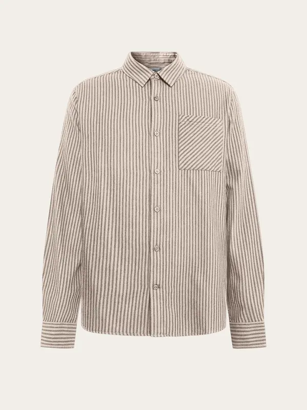 Dune regular stripe shirt - Brown check