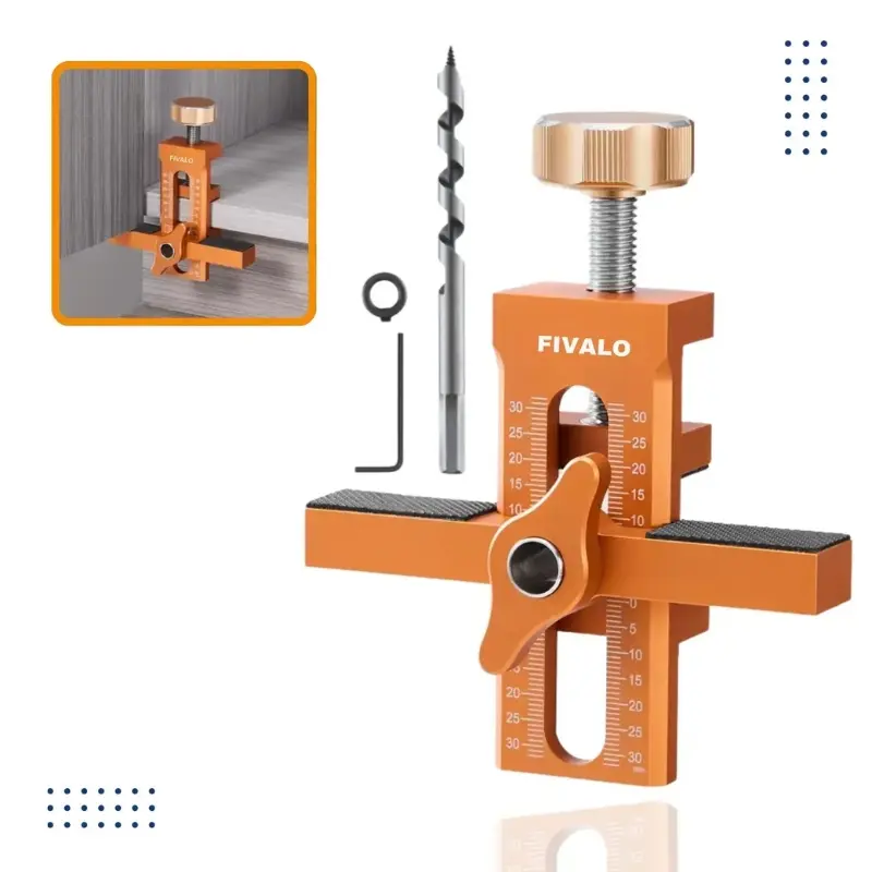 EasyFix – Gabarit de perçage 2 en 1 pour charnières avec échelles réglables