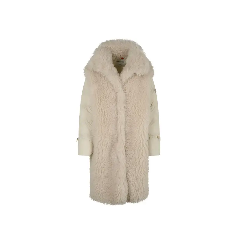 EFFECT (REF. 65124) IVOIRE - DOUDOUNE BI MATIERE NYLON /FAUSSE FOURRURE