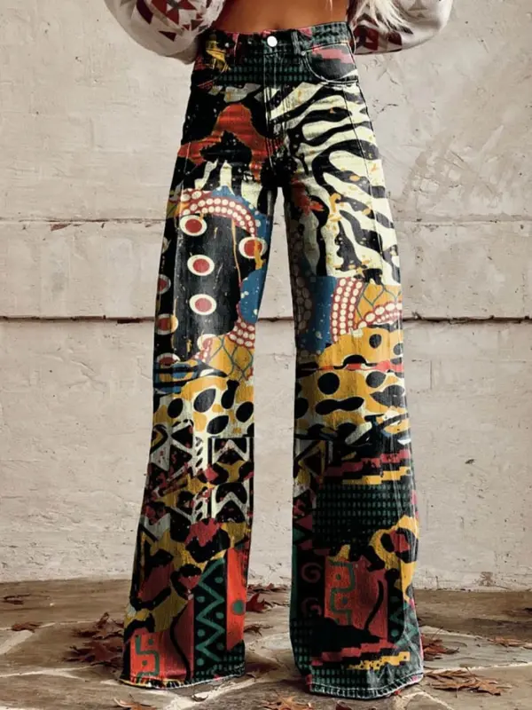 Élégance - Pantalon Imprimé Confortable