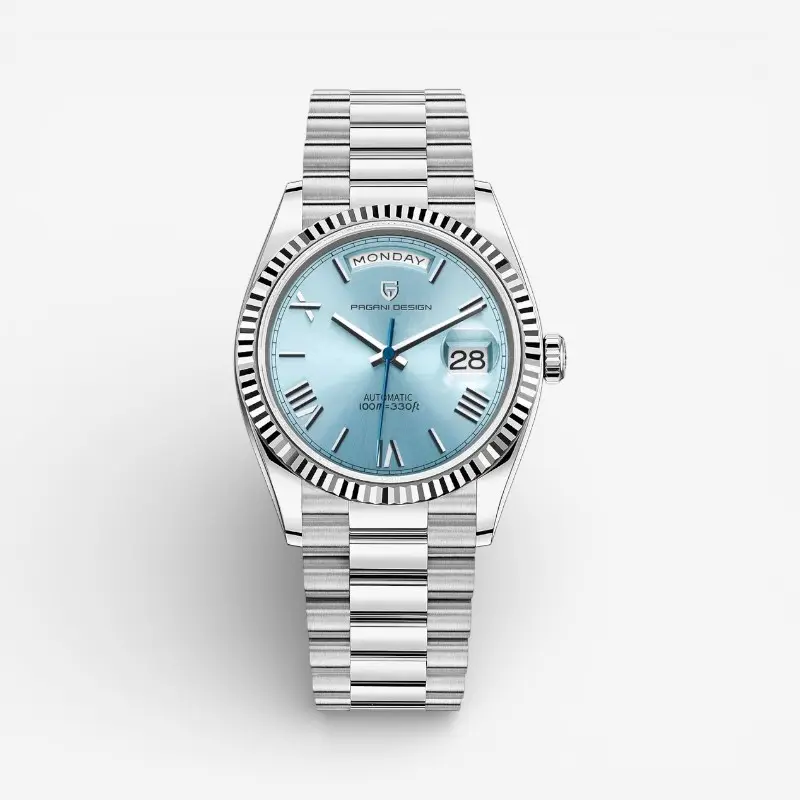 Elias – Montre à cadran rond avec affichage de la date et bracelet ajustable