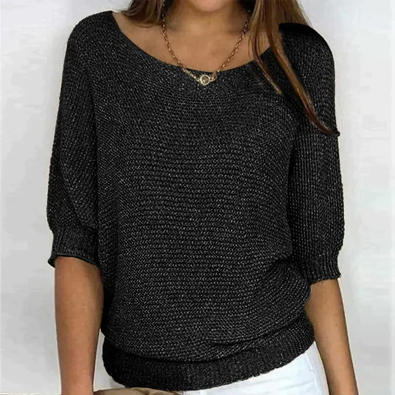 Elise - Pull tricot décontracté col rond