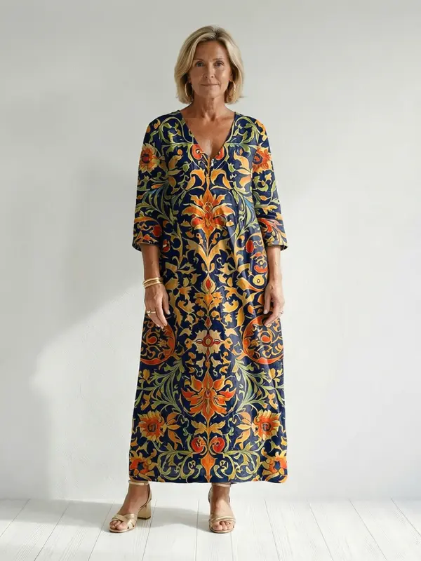 Elise - Robe Midi Décontractée et Confortable