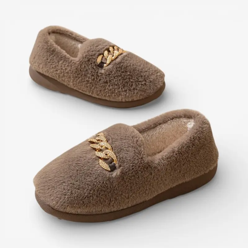 Elora – Chaussons plats à bout rond avec boucle décorative