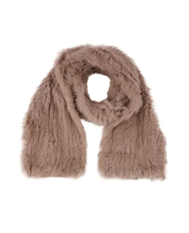 ELSA (REF. 65075) BEIGE FONCE - ECHARPE EN FOURRURE VERITABLE