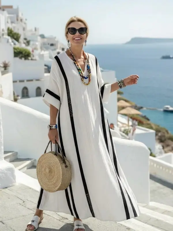 Elvienne - Robe Maxi Color Block