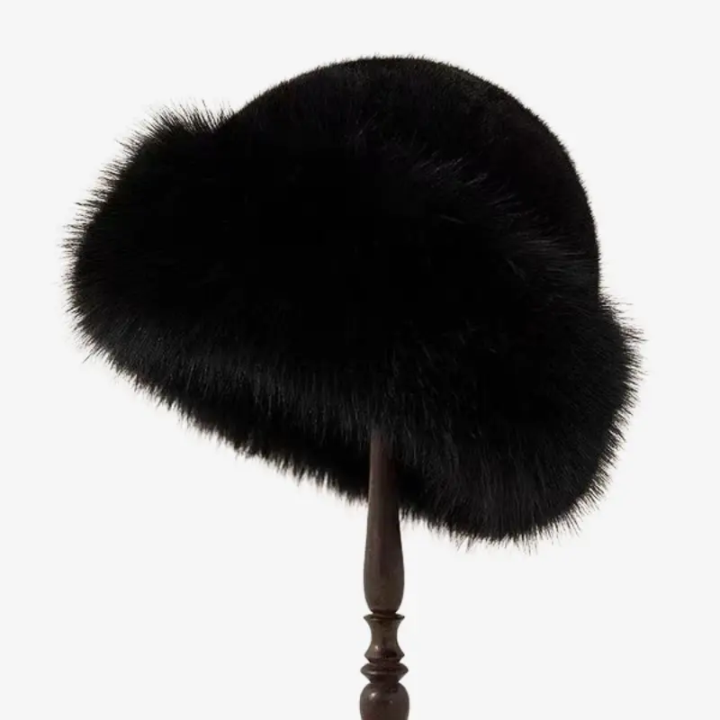 Emma – Chapeau bob en fourrure duveteuse avec protection pour les oreilles