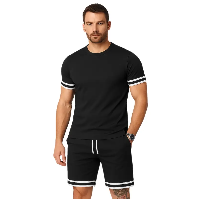 Ensemble deux pièces avec t-shirt à manches courtes et short à cordon