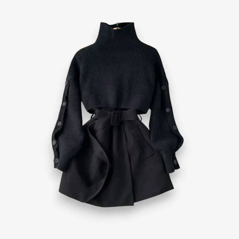 Ensemble femme col roulé manches longues