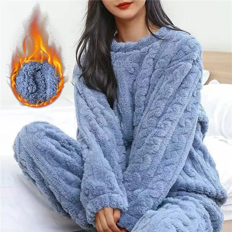 Ensemble pyjama femme 2 pièces en polaire douce