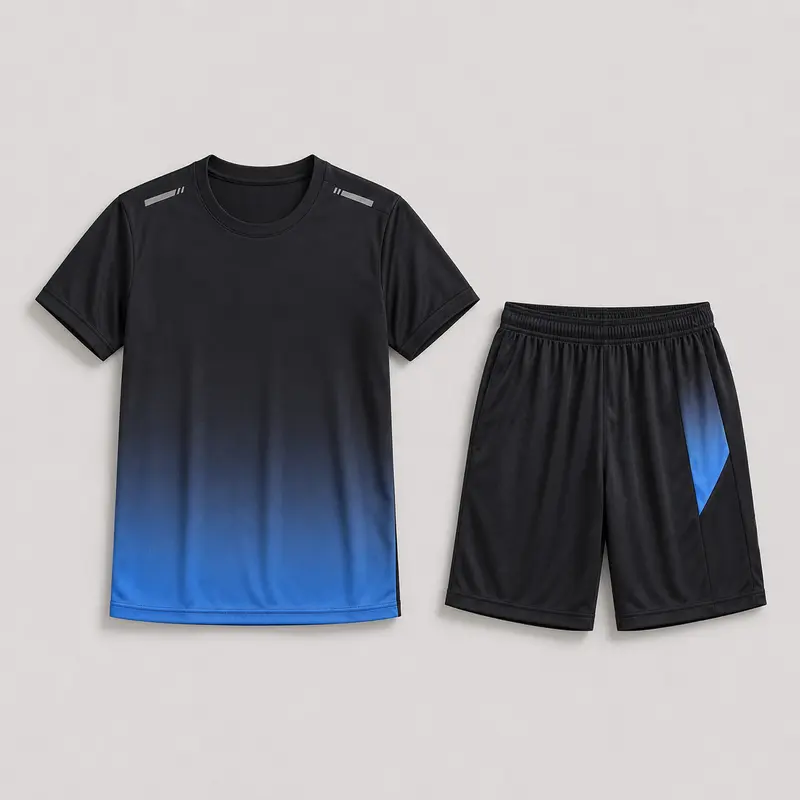 Ensemble sport homme t-shirt et short, tissu respirant