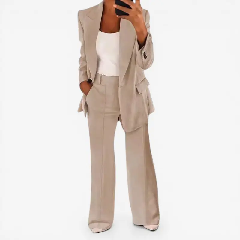 Ensemble tailleur femme blazer 1 bouton + pantalon