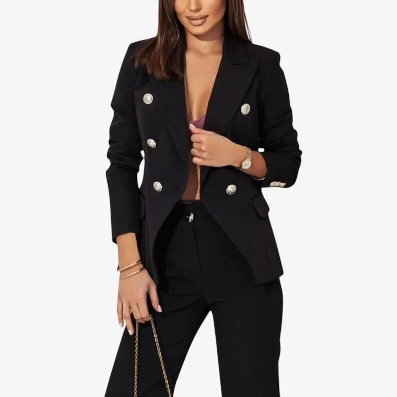 Ensemble tailleur femme blazer structuré + pantalon large