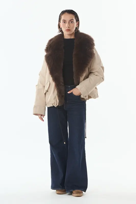 ERIN - Parka avec col en fausse fourrure