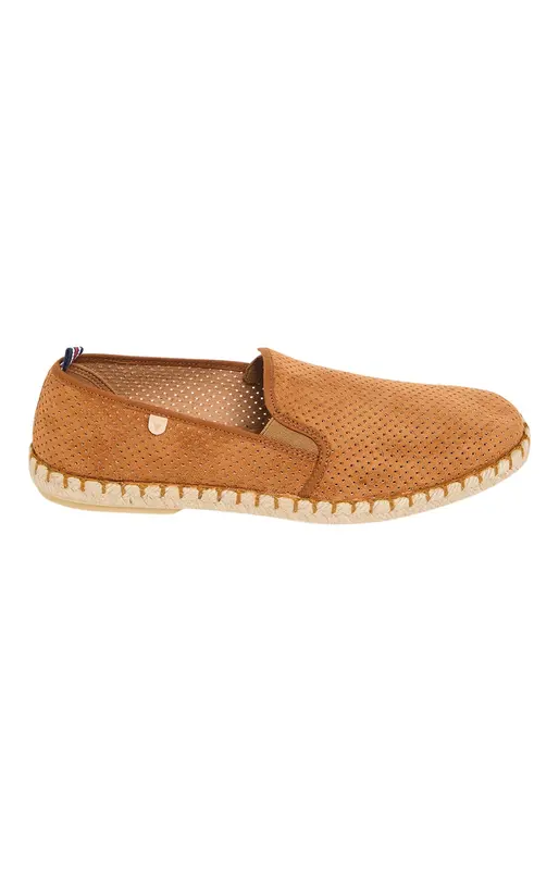 Espadrilles - Cuir Uni Cognac