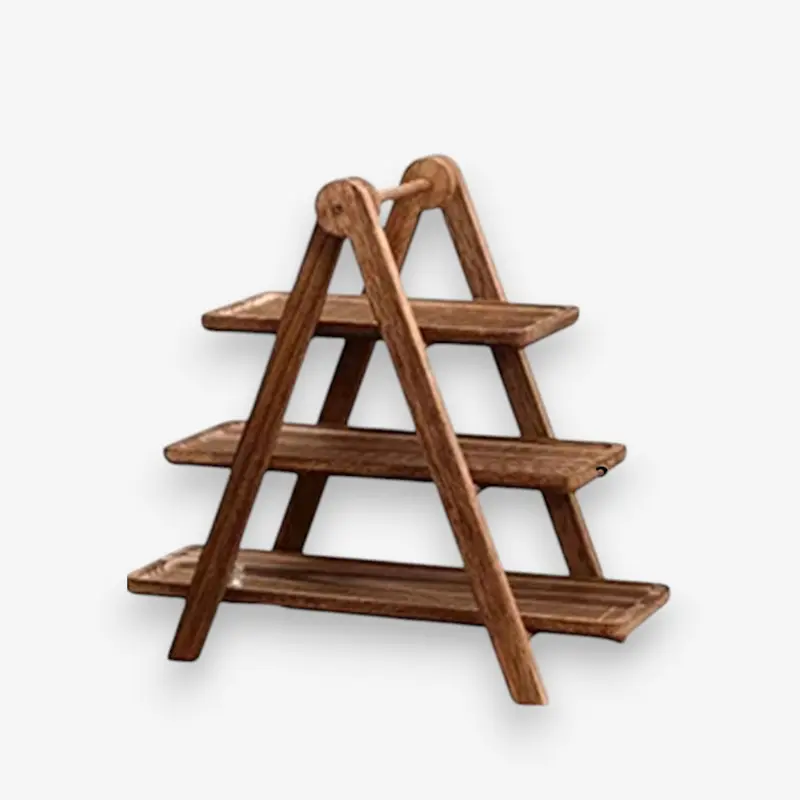 Étagère de rangement 3 niveaux ajustable en bois