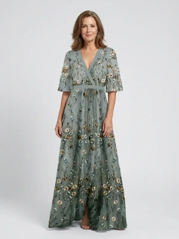 Evadne - Robe Maxi Fleurie Élégante