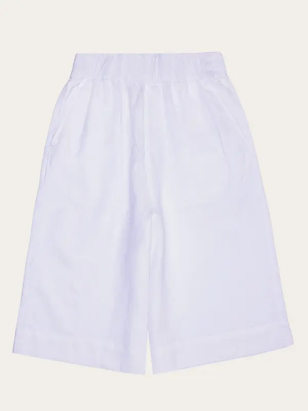 Eve wide linen culotte shorts - Bright White
