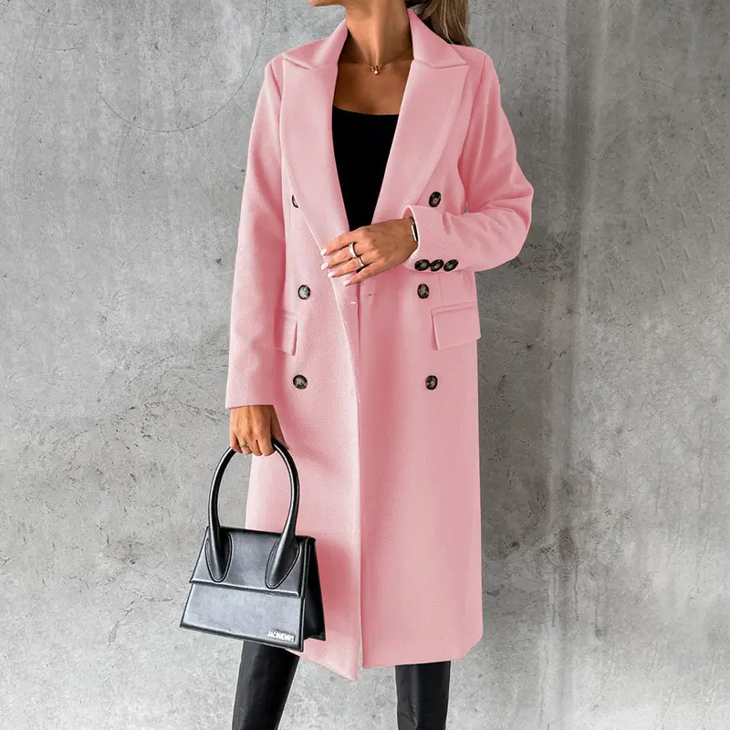 Evelyn – Manteau long femme classique avec boutons et poches