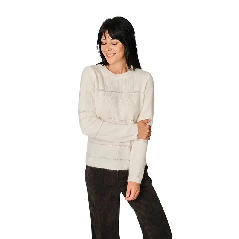 Fabiana Filippi pull à enfiler col rond femme ecru MAD226F438 M477 25