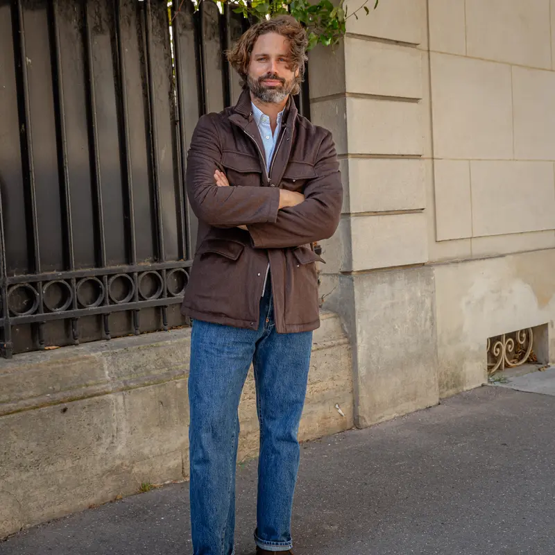 Field jacket cachemire marron