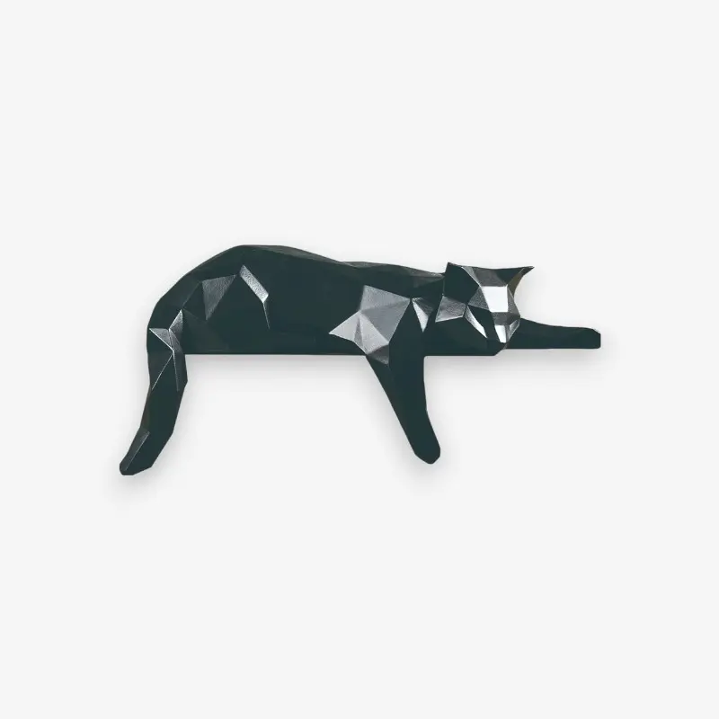 Figurine de chat endormi en résine pour déco intérieure