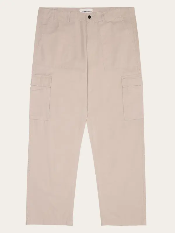 FLINT wide slub yarn pants - GOTS/Vegan - Light feather gray