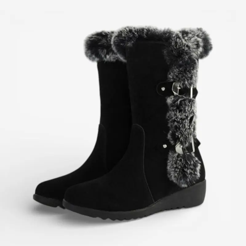Freya – Bottes mi-mollet à bout rond et bride latérale