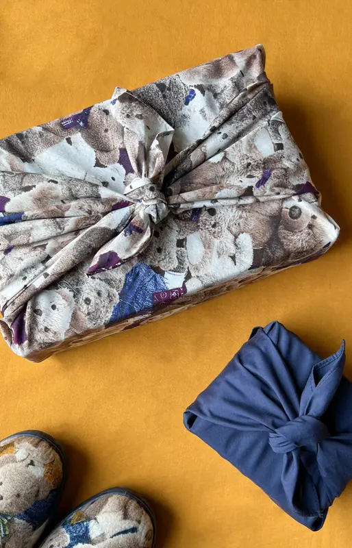 Furoshiki - Uni bleu & Teddy
