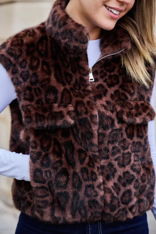 GABY - Gilet sans manches en fausse fourrure