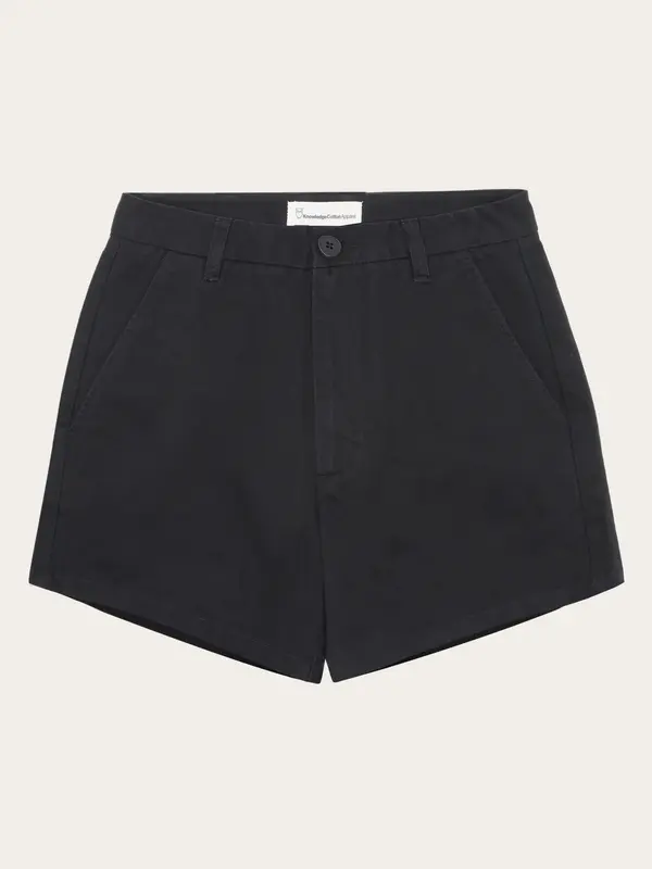 GALE boyfriend mid-rise twill chino shorts - GOTS/Vegan - Black Jet