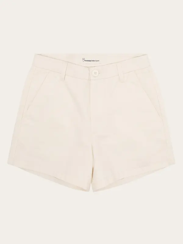 GALE boyfriend mid-rise twill chino shorts - GOTS/Vegan - Egret