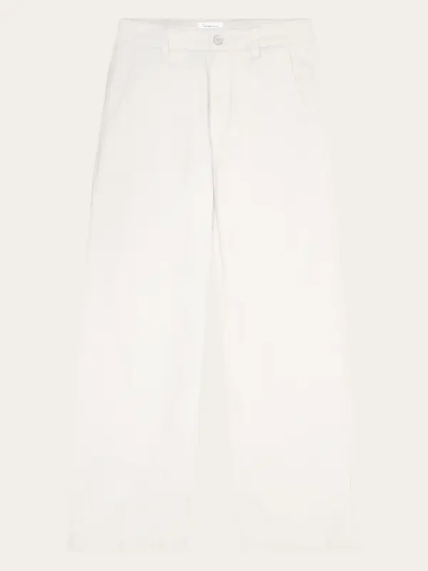 GALE straight mid-rise garment dyed twill 5-pocket pants - GOTS/Vegan - Egret