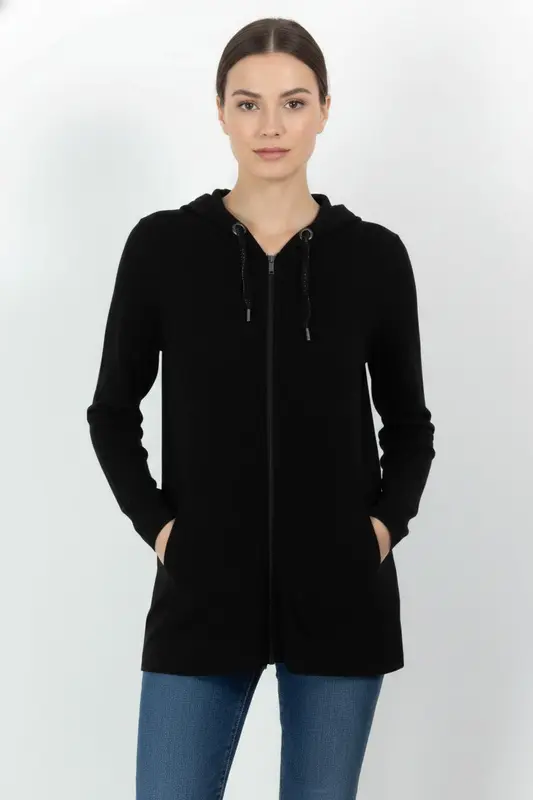 Gilet à Capuche Noir - Taille L/40