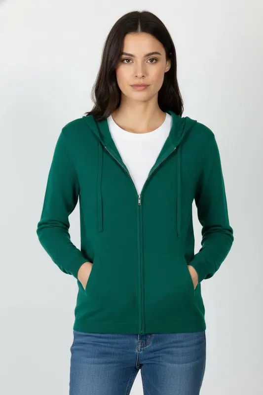 Gilet à Capuche Vert - Taille M/38