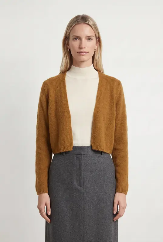 Gilet Court Marron - Taille S/36