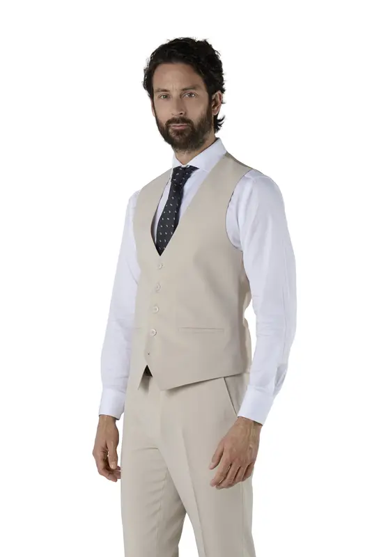 Gilet de Cérémonie Cinq boutons - BEIGE