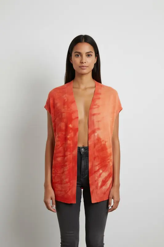Gilet en cachemire orange - Taille S/36