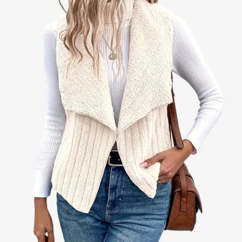 Gilet femme à superposer col à revers