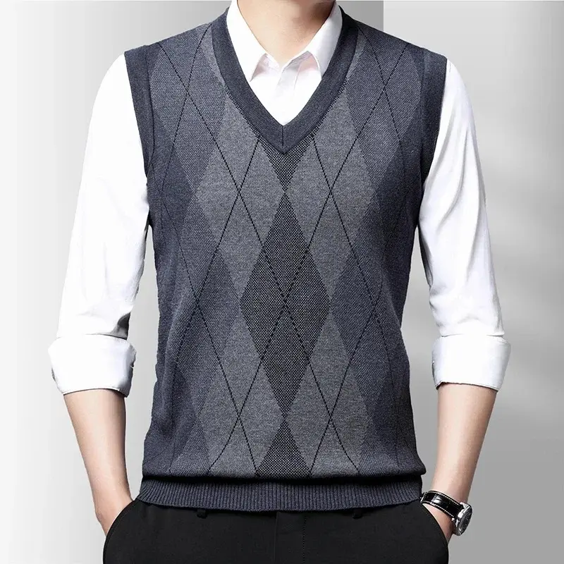 Gilet pull sans manches col V