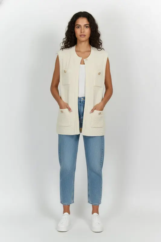 Gilet Sans Manches Beige - Taille XL/42