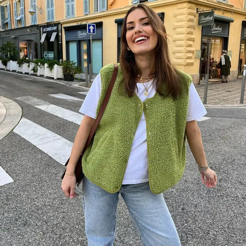 Gilet sans manches femme col V décontracté