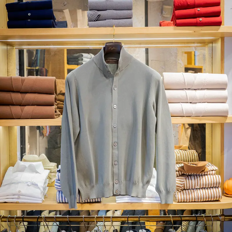 Gilet vert sauge en crêpe de coton